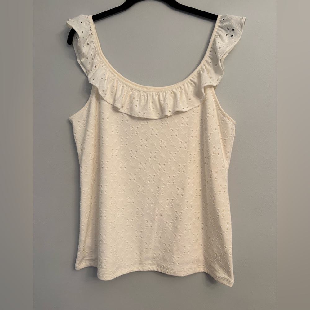 NWT LOFT Eyelet White Tank - size XL
